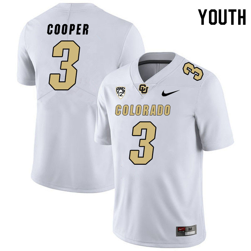 Youth #3 Omarion Cooper Colorado Buffaloes College Football Jerseys Stitched Sale-White